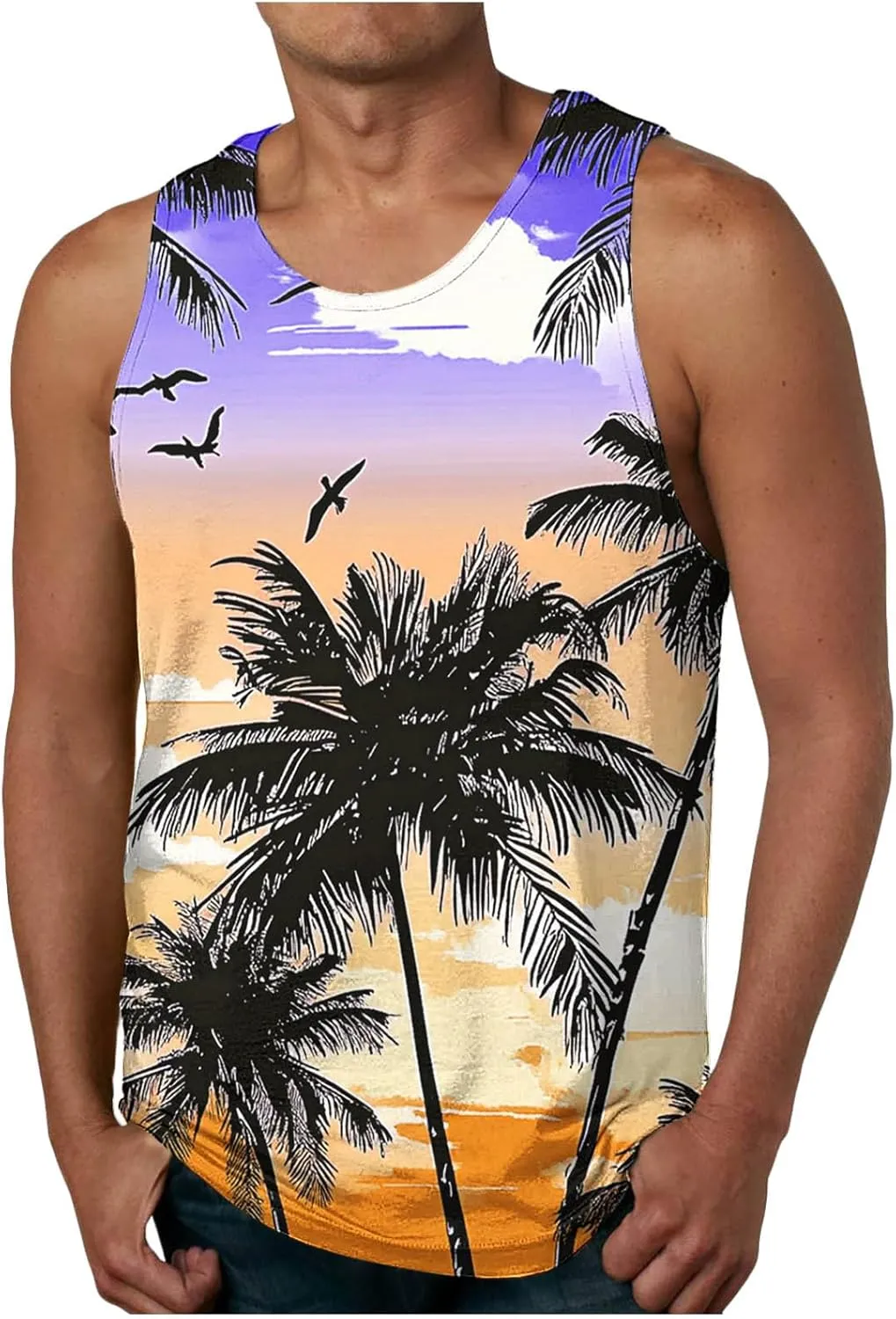 Tank Tops Men Casual Cotton Undershirt Workout Muscle Shirt Hawaiian Beach Sleeveless Shirts Summer T Shirt