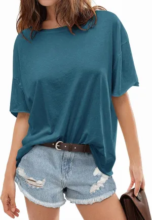 TARSE Oversized Tshirts for Women 2024 Loose Fit Summer Tunic Tops Soft Cotton Short Sleeve Boxy Tee