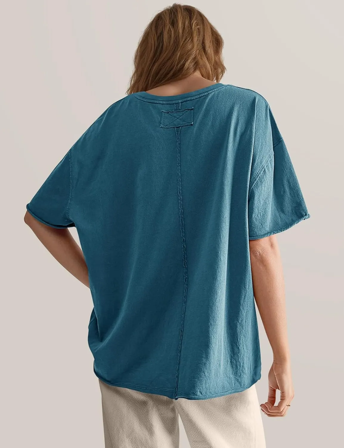 TARSE Oversized Tshirts for Women 2024 Loose Fit Summer Tunic Tops Soft Cotton Short Sleeve Boxy Tee