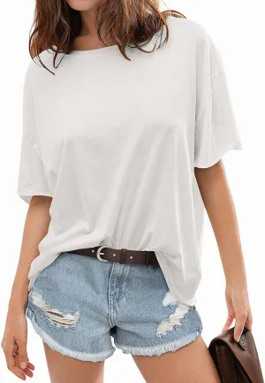 TARSE Oversized Tshirts for Women 2024 Loose Fit Summer Tunic Tops Soft Cotton Short Sleeve Boxy Tee