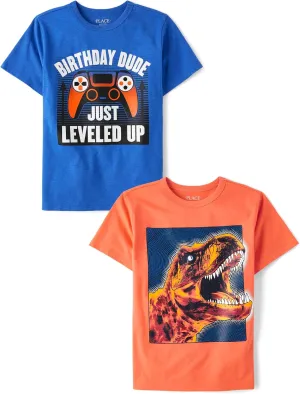 The Children's Place Boys' Gamer Short Sleeve Graphic T-Shirts, Multipack