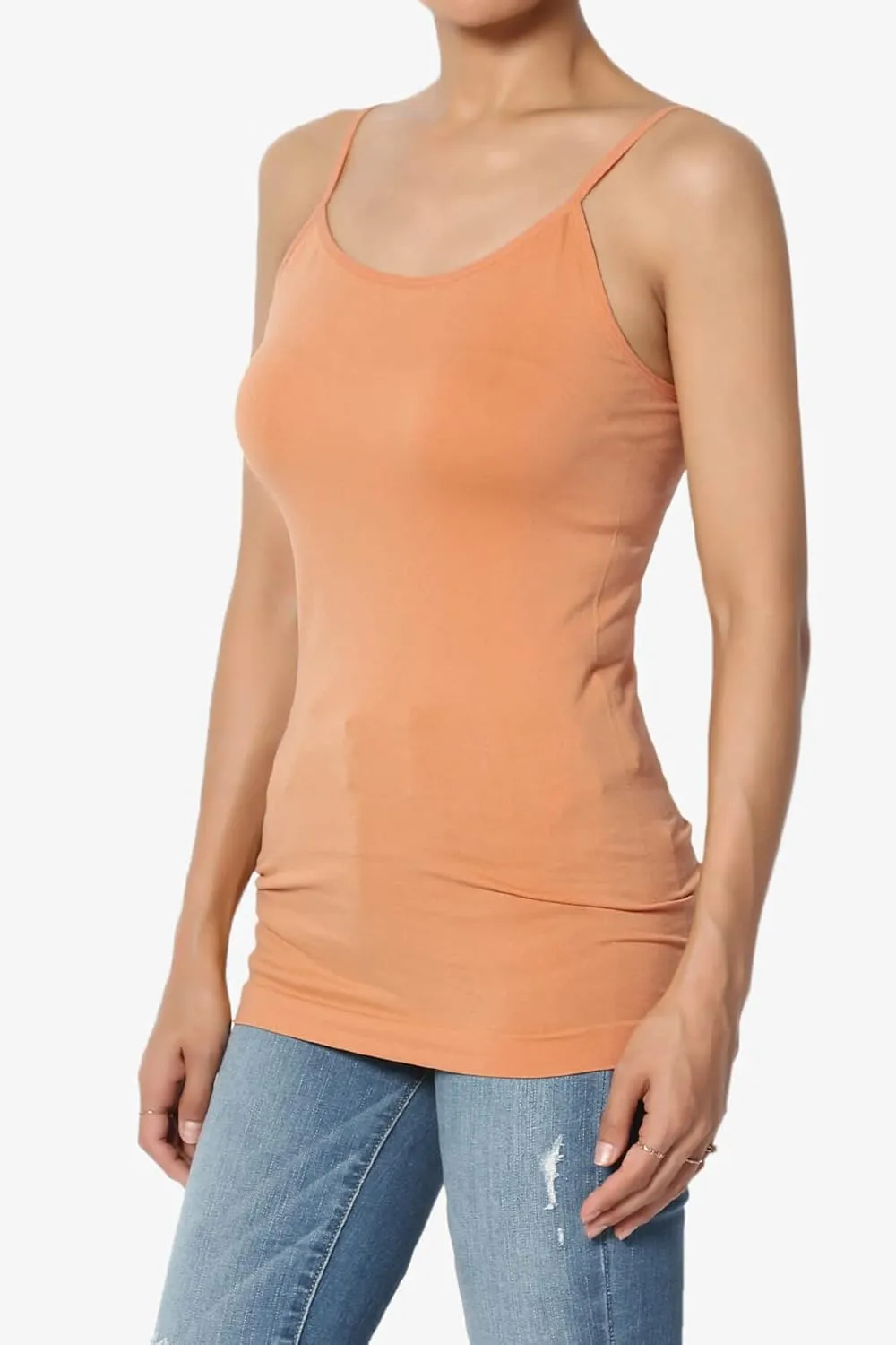 TheMogan Women's Essentials Slim Fit Stretch Seamless Camisole Top Spaghetti Strap Tanks