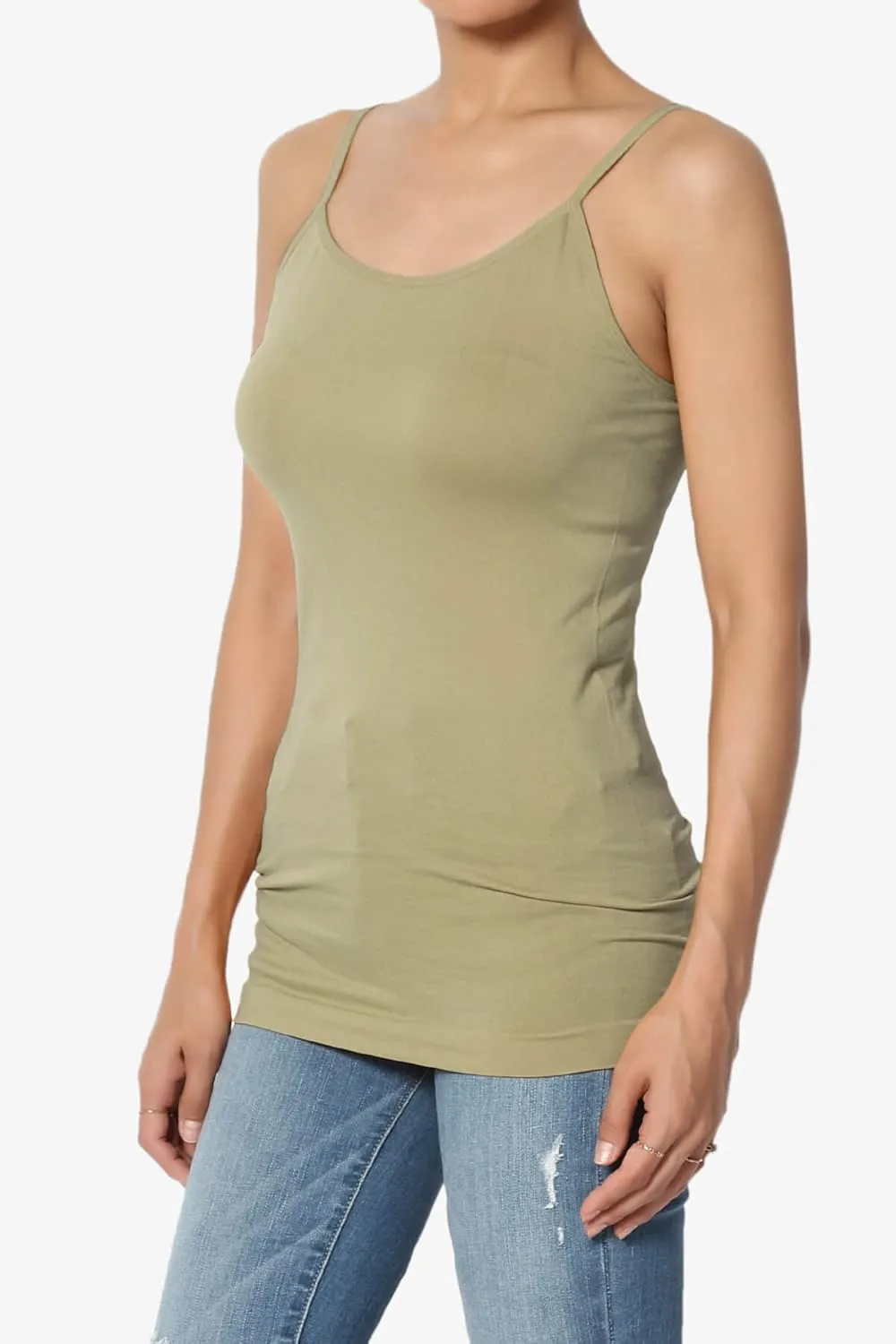 TheMogan Women's Essentials Slim Fit Stretch Seamless Camisole Top Spaghetti Strap Tanks