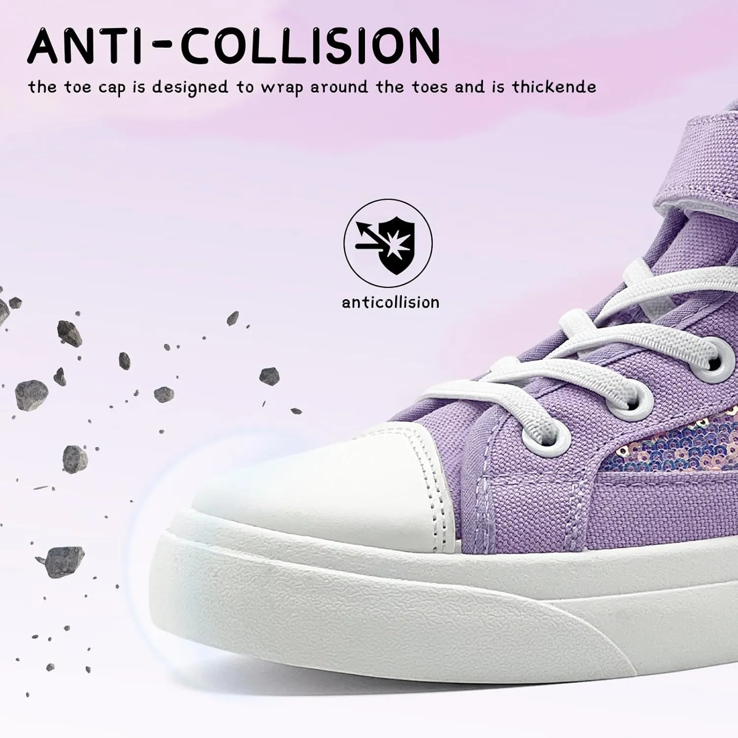 Toddler Sneakers for Girls Boys Fashion Canvas High Tops Butterfly Sequins Shoes Kids Casual Walking Shoes
