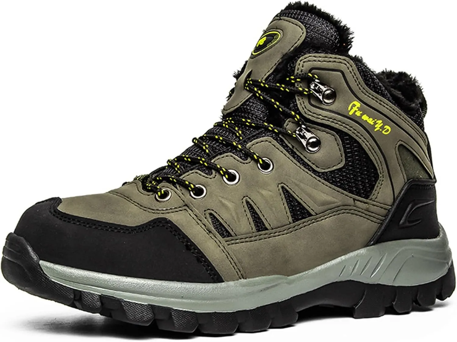 Unisex Warm Winter Ankle Boots,Lace Up Outdoor Cold Weather Hiking Snow Boots for Men,Comfortable Breathable Winter Sneakers for Men,Slip Resistant