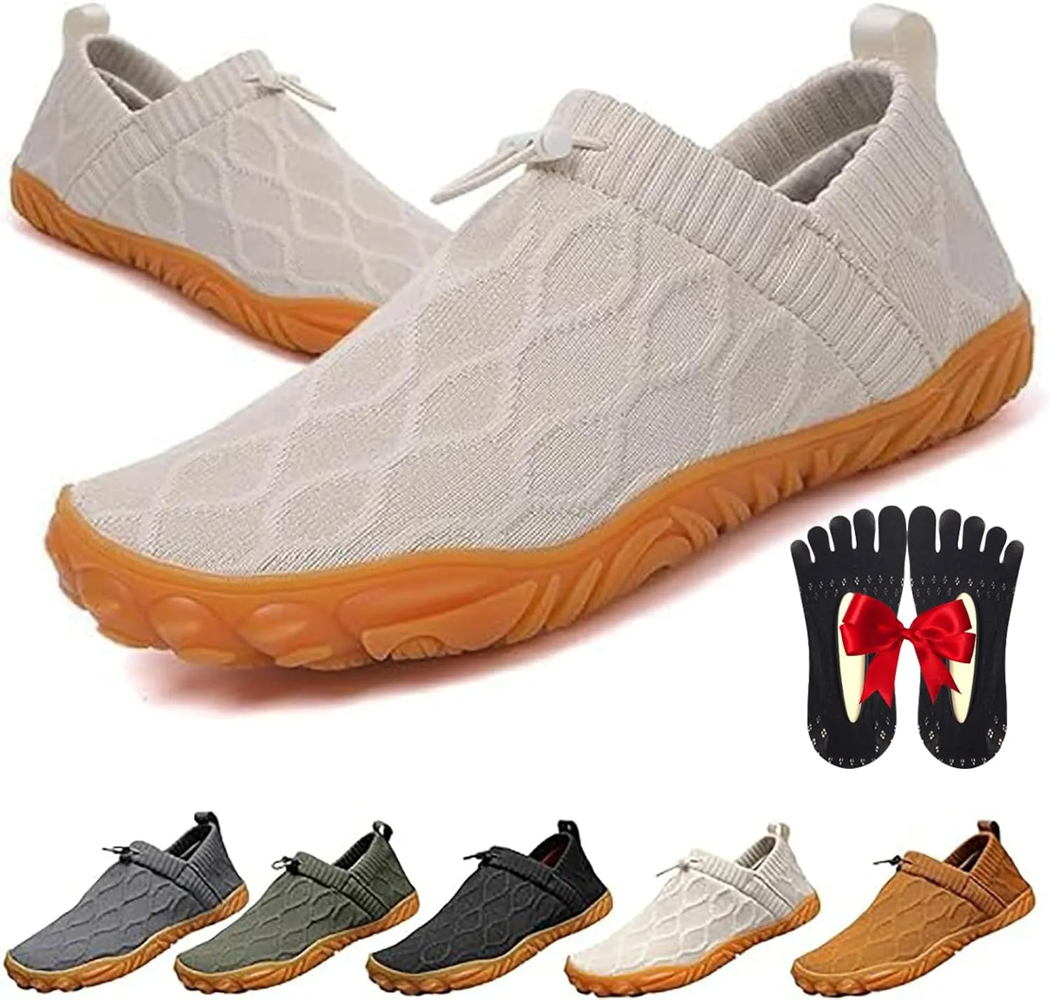 Vallova's Bearprodo Supercomfort Sweatwick Slip-On Shoes, Unisex Knitted Hiking Slip-On Shoes