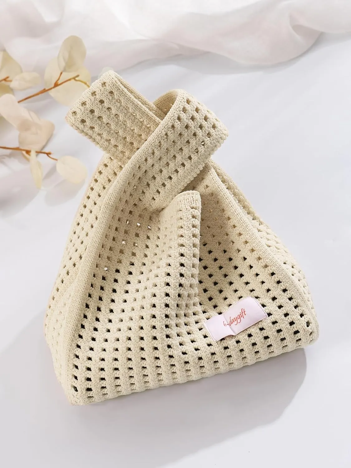 Verdusa Women's Hollow Out Knit Handbag Casual Solid Crochet Purse Bags