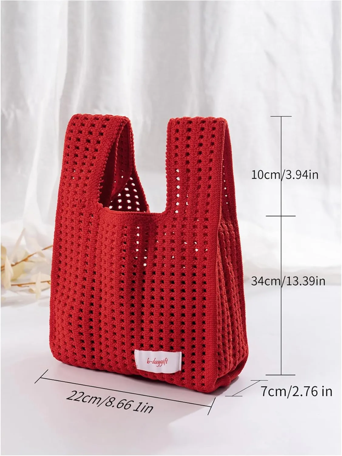 Verdusa Women's Hollow Out Knit Handbag Casual Solid Crochet Purse Bags
