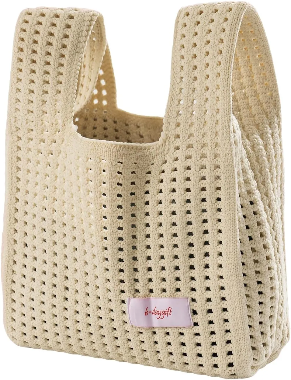 Verdusa Women's Hollow Out Knit Handbag Casual Solid Crochet Purse Bags