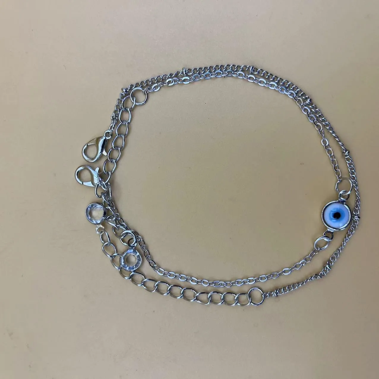 Vivian&CD Gold Evil Eye Bracelets Set for Women, Layered Lucky Amulet Chain Bracelets Cute Paperclip Chain Bracelets Nazar Jewelry Gifts