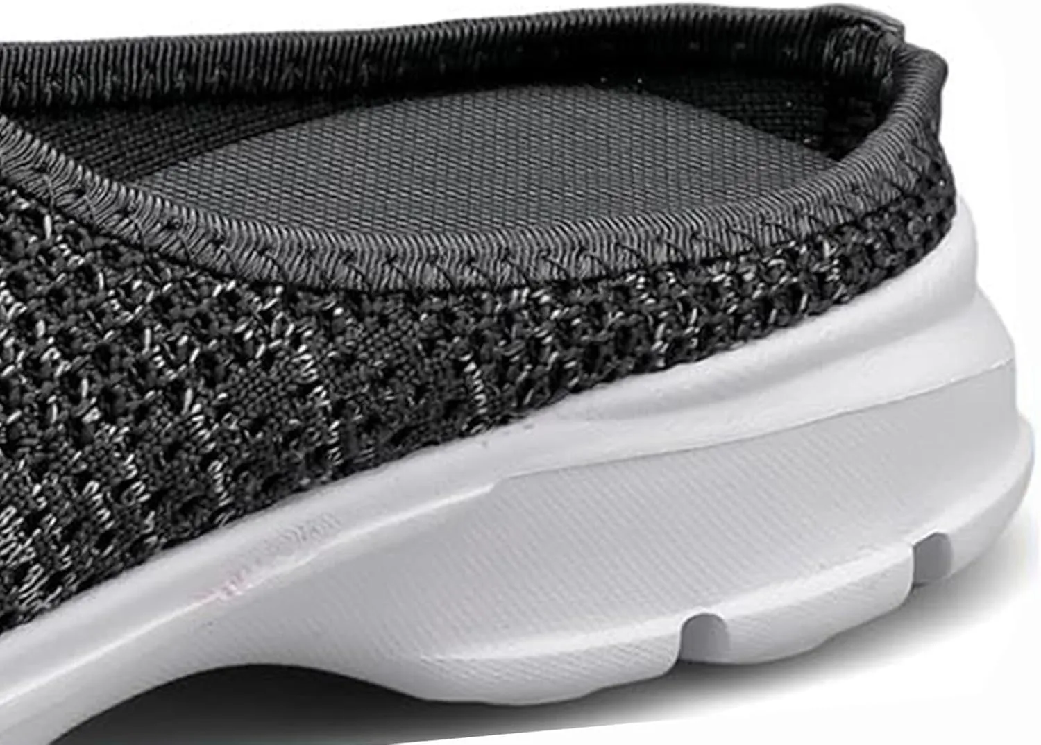 Walking Mules for Women Summer Breathable Mesh Hollow Out Closed Toe Open Back Slip On Sliipers Casual Lightweight Comfortable Outdoor Flats Shoes with Arch Support