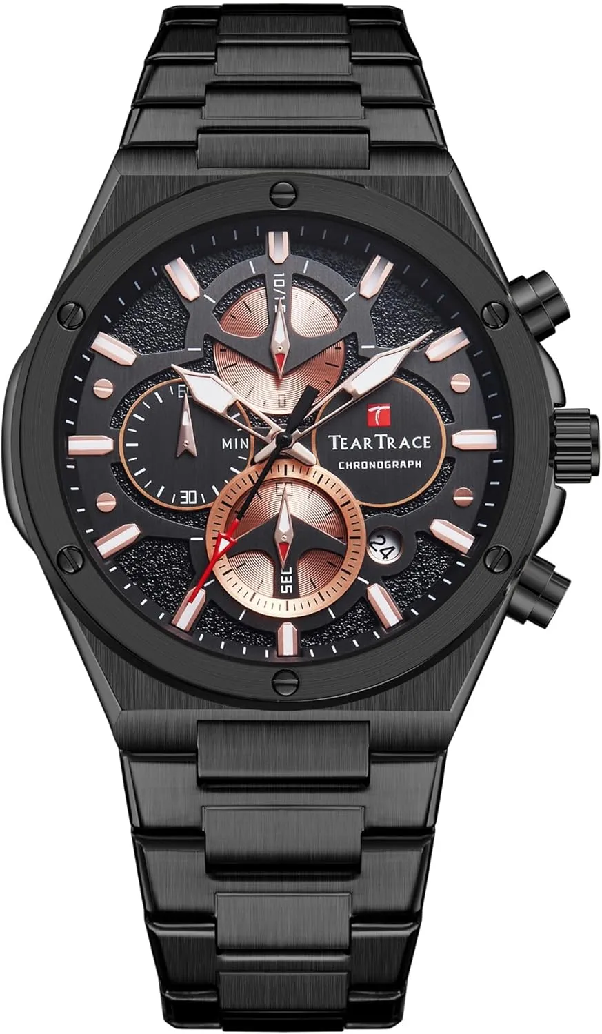 Watches for Men Quartz Analog Silver Mens Watches Luxury Waterproof Chronograph Luminous Dress Watch with Leather/Stainless Steel Starp for Business Casual Wear