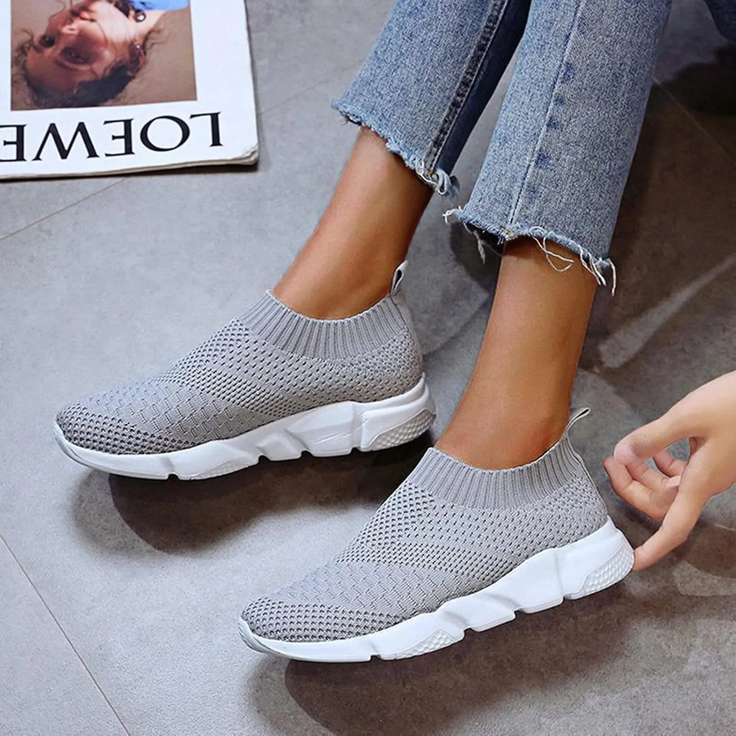White Sneakers for Women Wide Feet Zapatos Tenis De Trabajo para Mujer Antideslizantes White Tennis Shoes Women Arch Support Wide 10 1/2 Women Sneakers Black Women's Slip On Shoes Size 7.5 W