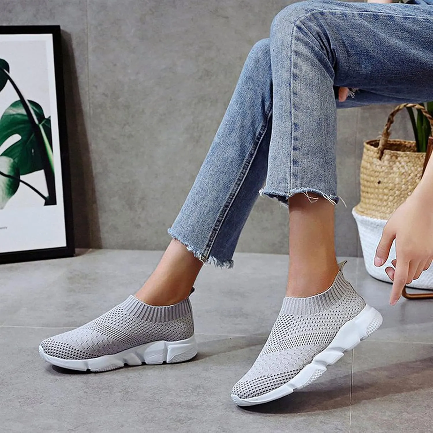 White Sneakers for Women Wide Feet Zapatos Tenis De Trabajo para Mujer Antideslizantes White Tennis Shoes Women Arch Support Wide 10 1/2 Women Sneakers Black Women's Slip On Shoes Size 7.5 W