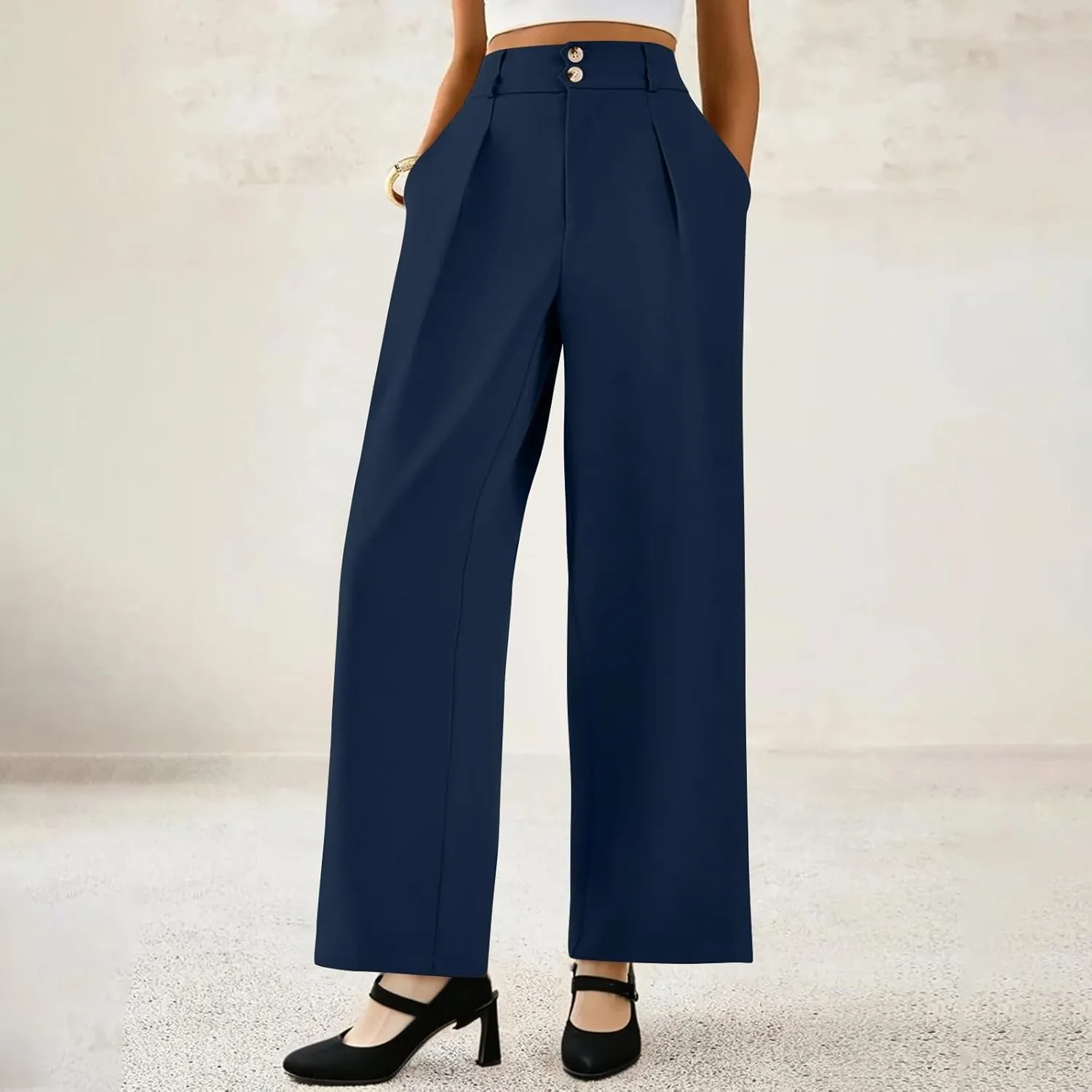 Wide Leg Dress Pants Women Tummy Control High Waist Business Casual Pants Premium Slim Fit Slacks Office Trousers Pants
