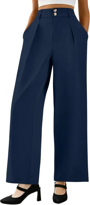 Wide Leg Dress Pants Women Tummy Control High Waist Business Casual Pants Premium Slim Fit Slacks Office Trousers Pants