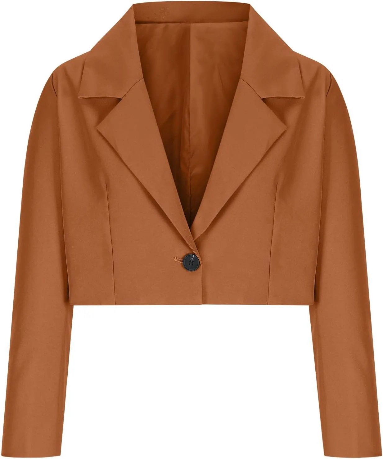 Wkishenl Women Cropped Blazers Fashion Business Long Sleeve Jackets Casual Nocth Lapel Open Front Blazer Solid Work Suits