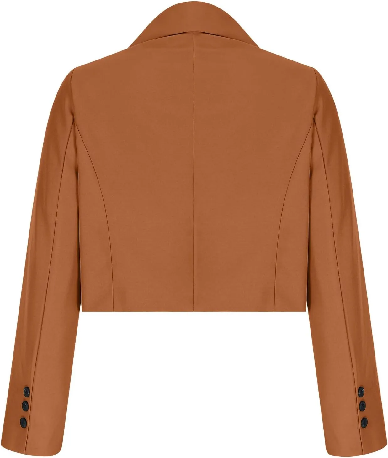 Wkishenl Women Cropped Blazers Fashion Business Long Sleeve Jackets Casual Nocth Lapel Open Front Blazer Solid Work Suits