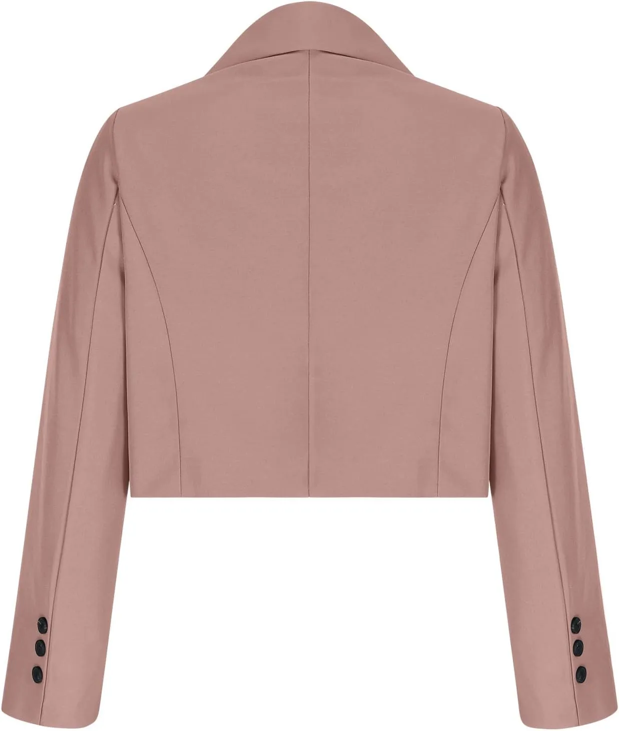 Wkishenl Women Cropped Blazers Fashion Business Long Sleeve Jackets Casual Nocth Lapel Open Front Blazer Solid Work Suits