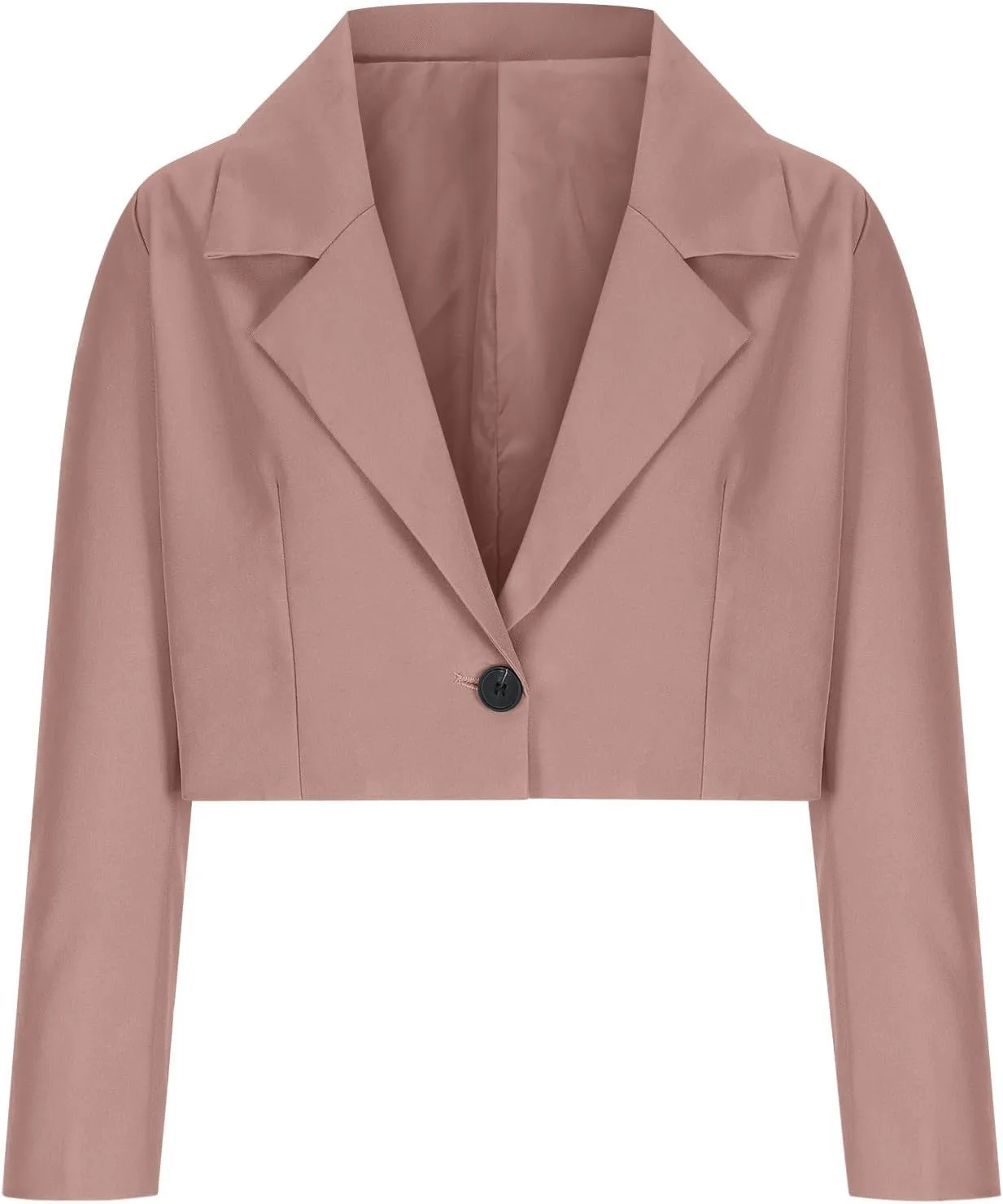 Wkishenl Women Cropped Blazers Fashion Business Long Sleeve Jackets Casual Nocth Lapel Open Front Blazer Solid Work Suits