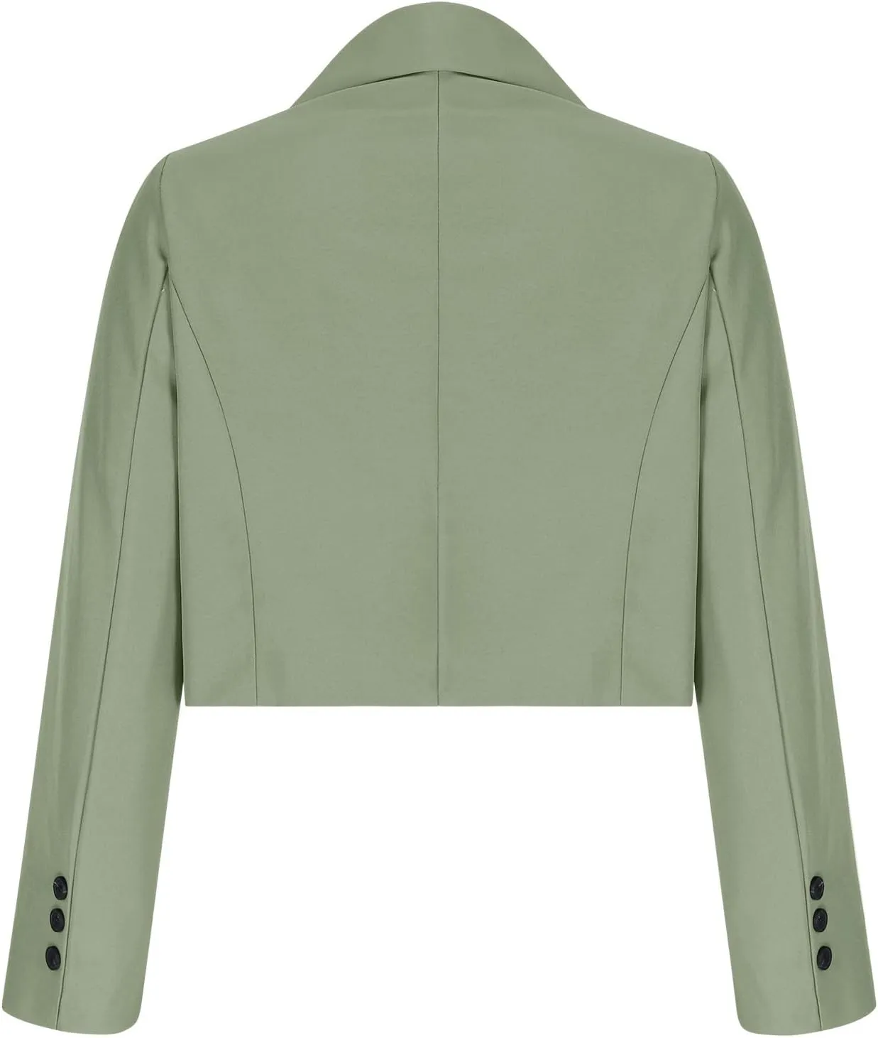 Wkishenl Women Cropped Blazers Fashion Business Long Sleeve Jackets Casual Nocth Lapel Open Front Blazer Solid Work Suits