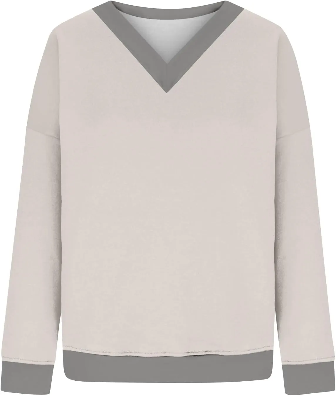 Women Color Block Graphic Sweatshirts Baggy V Neck Oversized Sweatshirt Lightweight Drop Shoulder Y2K Trendy Pullover