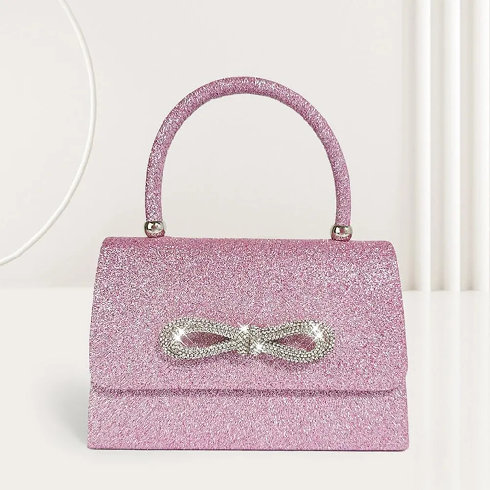 Women Evening Bag Glitter Rhinestone Clutch Purse Sparkly Top Handle Bag Mini Square Bag Wedding Party Prom Purse