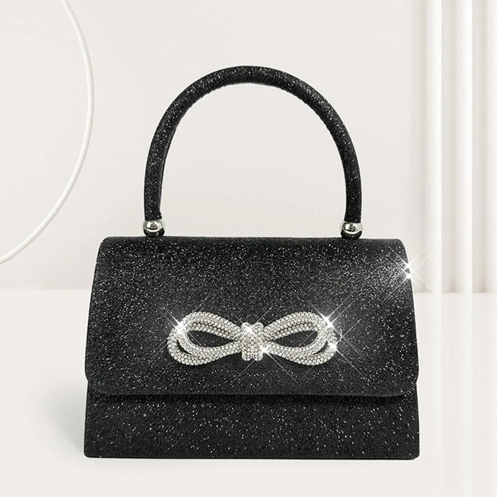 Women Evening Bag Glitter Rhinestone Clutch Purse Sparkly Top Handle Bag Mini Square Bag Wedding Party Prom Purse