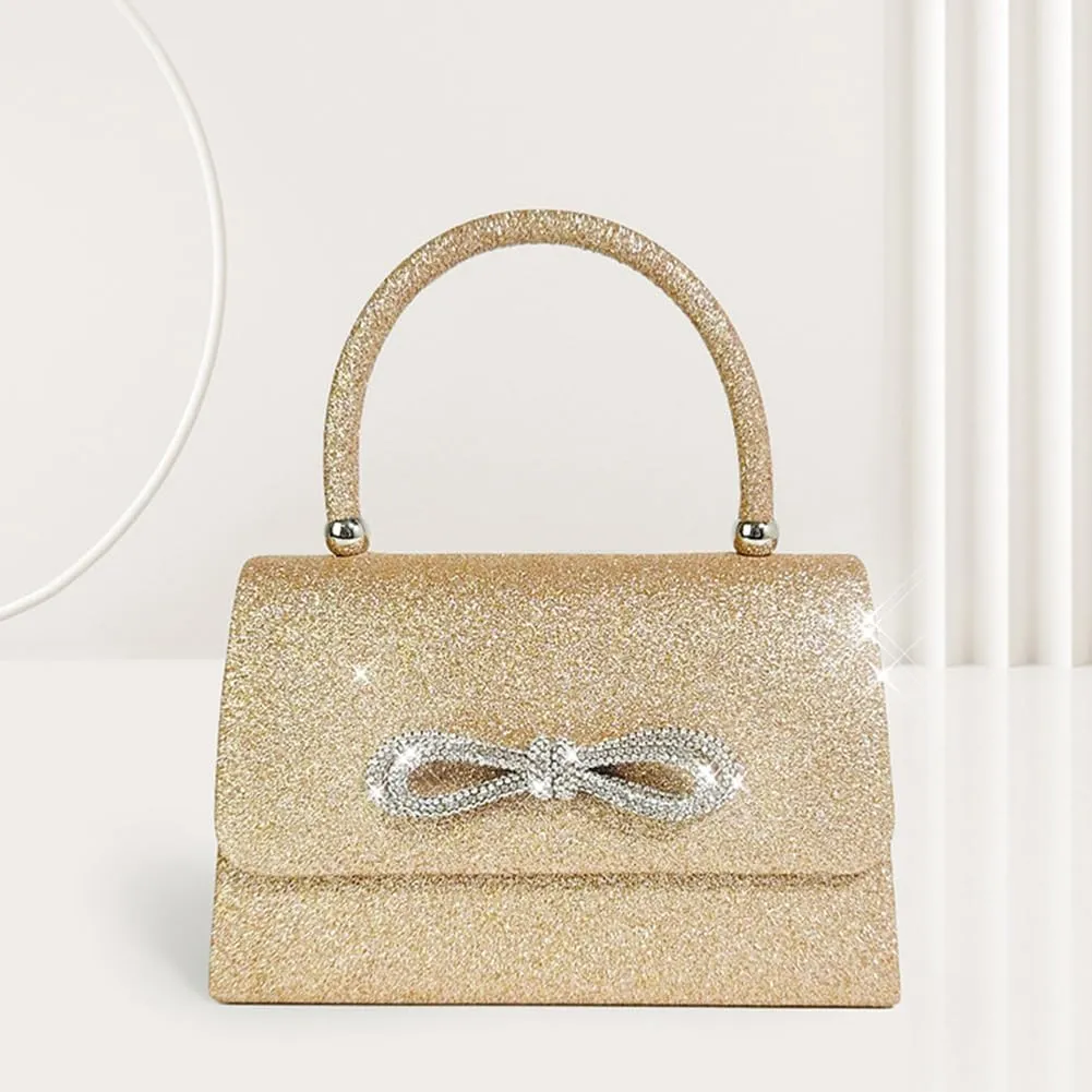 Women Evening Bag Glitter Rhinestone Clutch Purse Sparkly Top Handle Bag Mini Square Bag Wedding Party Prom Purse