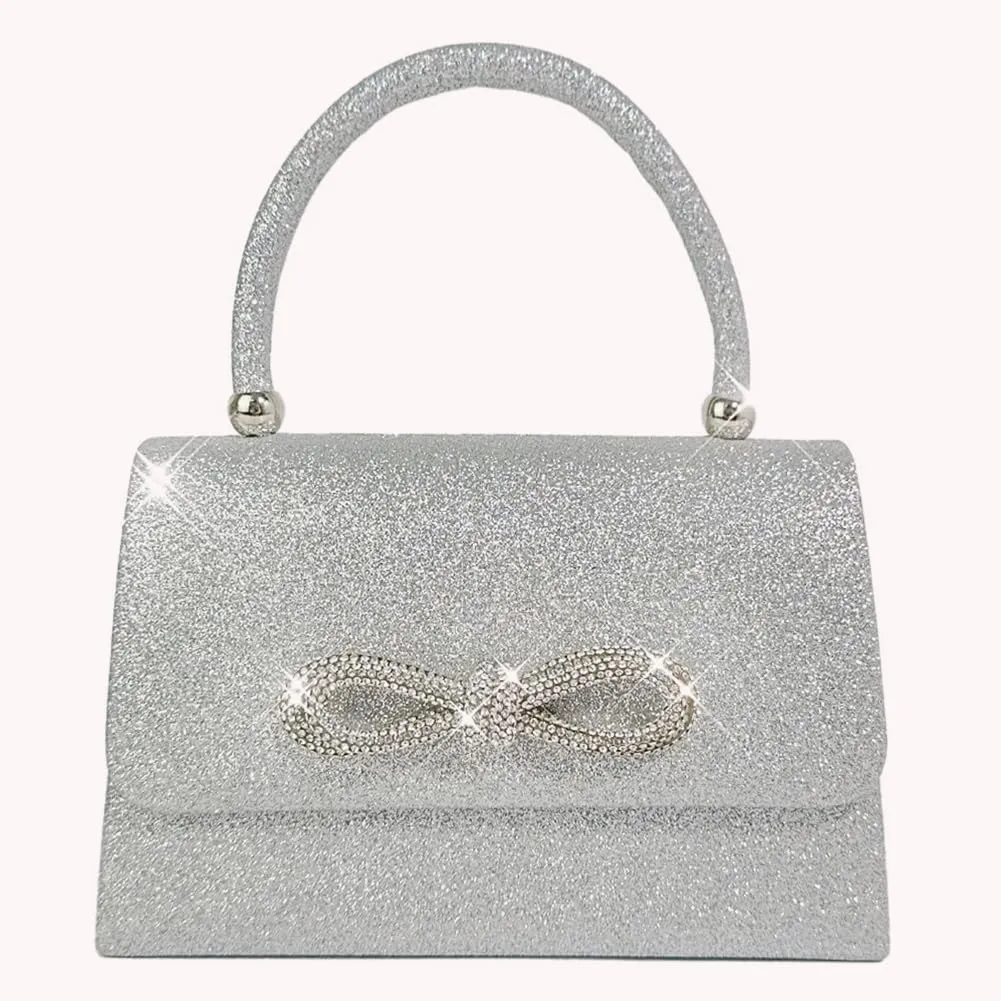 Women Evening Bag Glitter Rhinestone Handbag Sparkly Top Handle Bag Mini Square Bag Wedding Party Prom Purse