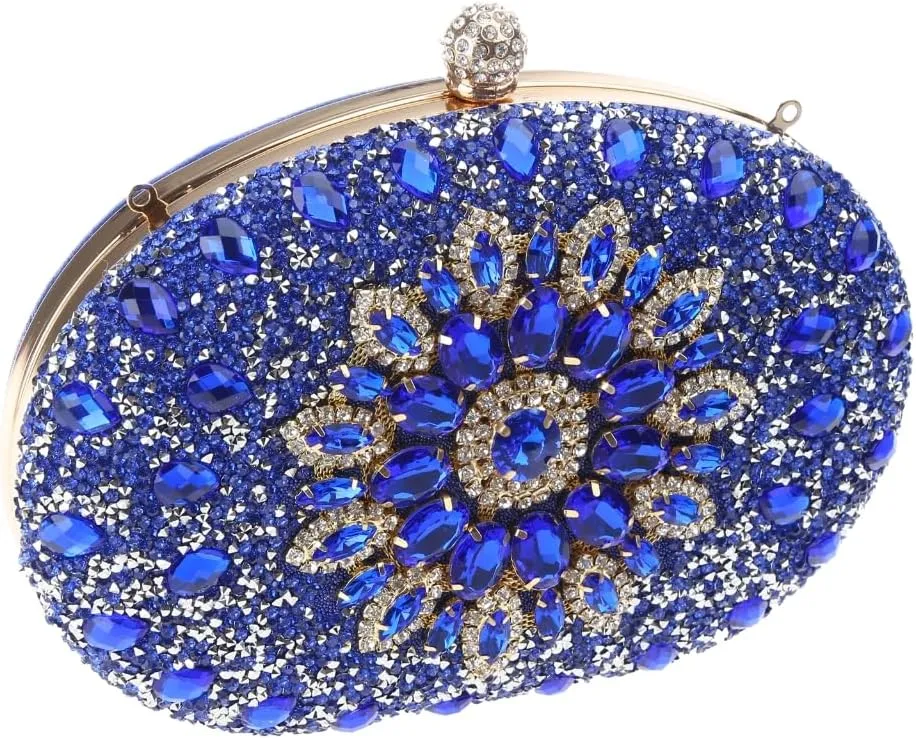 Women Evening Clutch Bag Handbag Shoulder Crossbody Bags Wedding Prom Party Purse with Detachable Chain