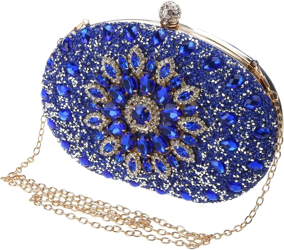 Women Evening Clutch Bag Handbag Shoulder Crossbody Bags Wedding Prom Party Purse with Detachable Chain