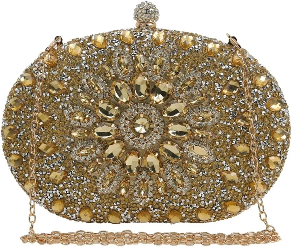 Women Evening Clutch Bag Handbag Shoulder Crossbody Bags Wedding Prom Party Purse with Detachable Chain