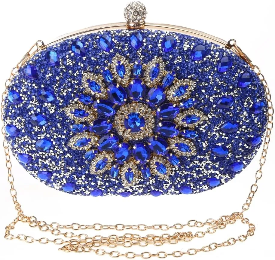 Women Evening Clutch Bag Handbag Shoulder Crossbody Bags Wedding Prom Party Purse with Detachable Chain