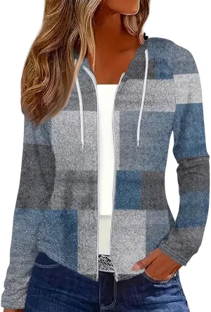 Women Oversized Fall Winter Hoodie Coats Long Sleeve Crew Neck Full Zip Up Trendy Casual Sweatshirt Jackets Tops