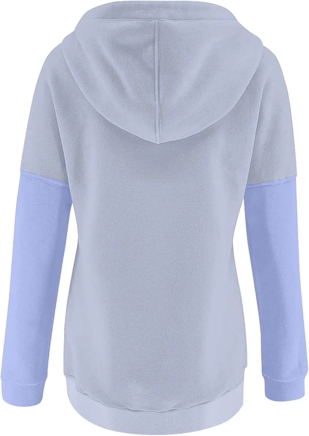 Women's Casual Oversized Hoodies Color Block Long Sleeve Sweatshirt Drawstring Hooded Large Pocket Pullover Top