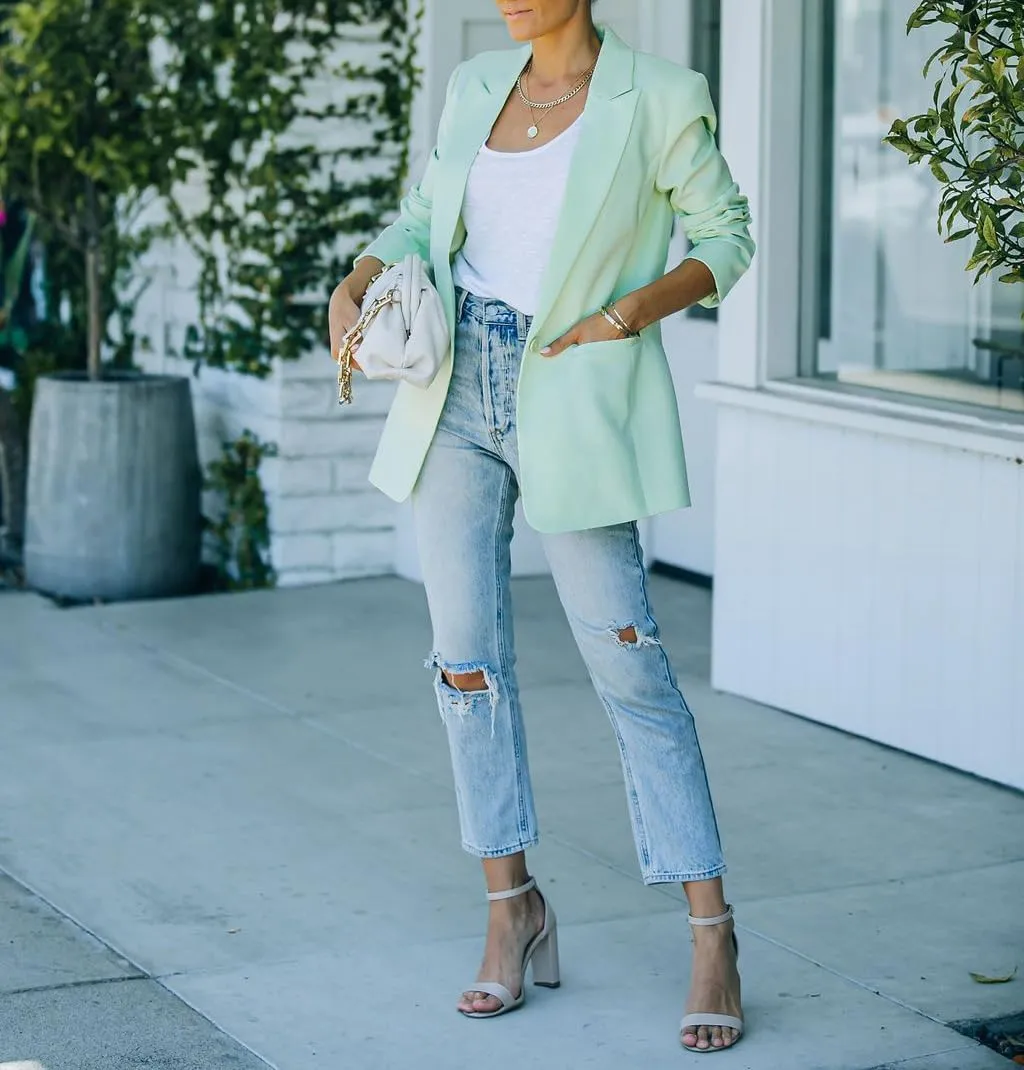 Women's Casual Slim Blazer Jackets Long Sleeve Lapel Button Work Office Open Front Professional Top Suit Jacket