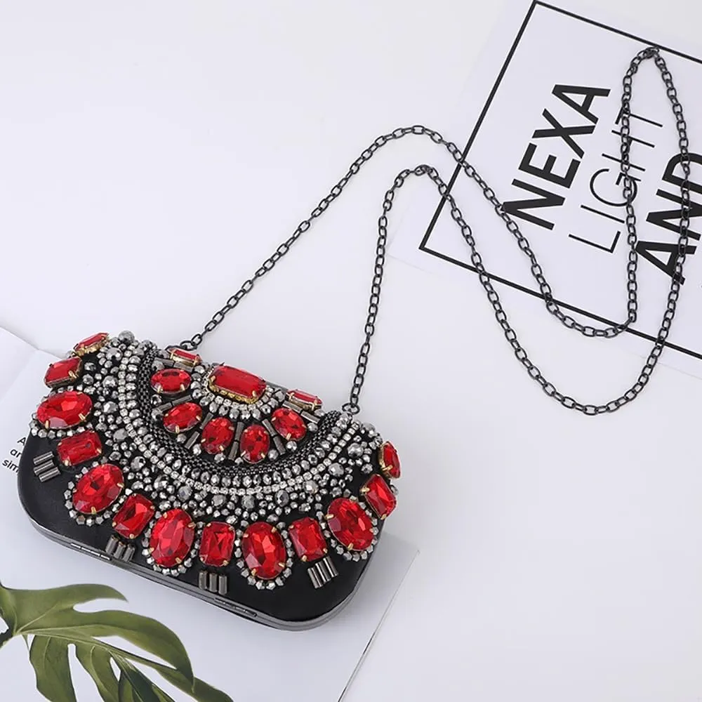 Women's Evening Bags Sparkly Rhinestone Clutch Purses Luxury Handbags for Wedding Prom Party Club