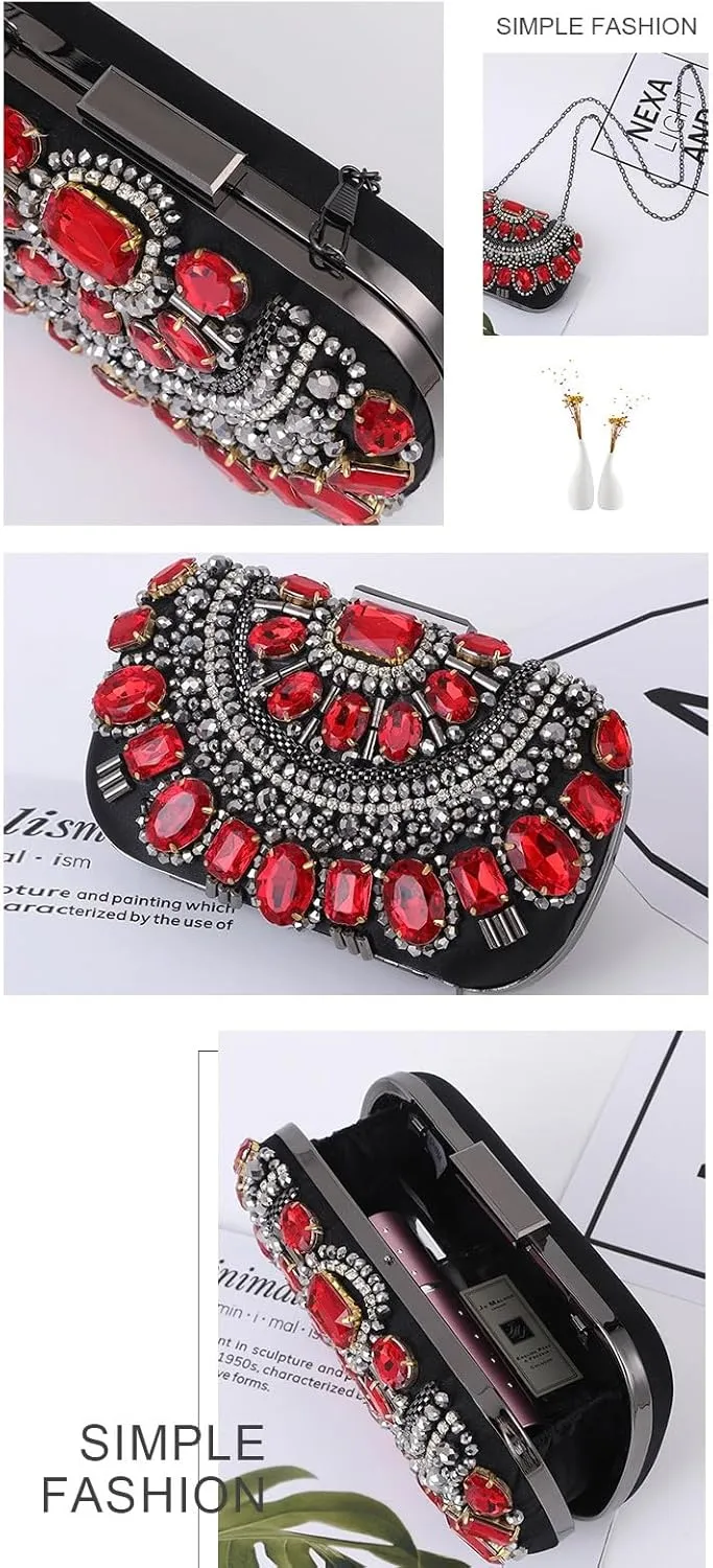 Women's Evening Bags Sparkly Rhinestone Clutch Purses Luxury Handbags for Wedding Prom Party Club