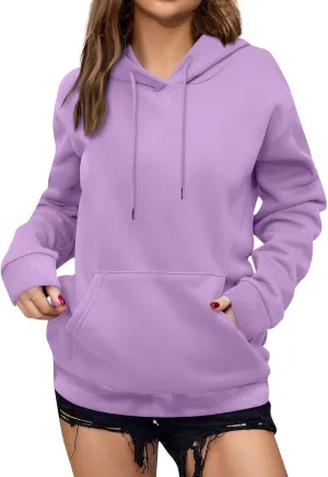 Womens Fashion Solid Color Long Sleeve Baggy Cute Oversized Hoodies 2024 Casual Y2K Pullover Sweatshirts Fall Oufits