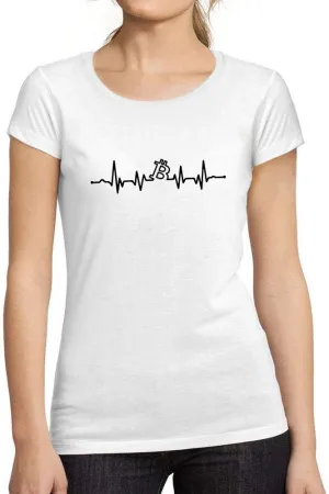 Women's Graphic T-Shirt Organic Bitcoin Heartbeat BTC HODL Crypto Eco-Friendly Ladies Limited Edition Short