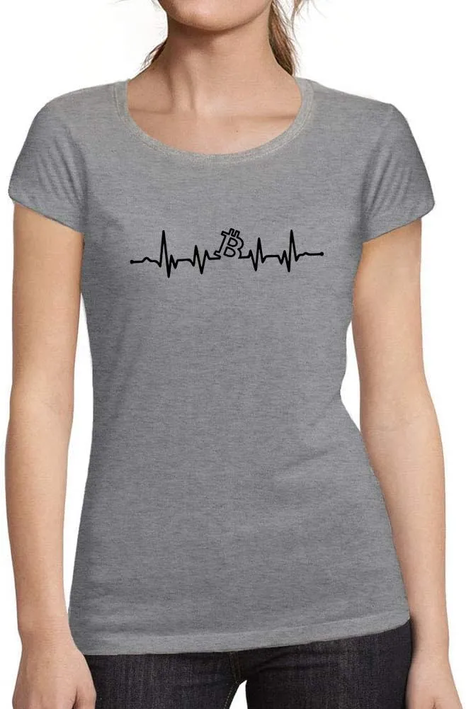 Women's Graphic T-Shirt Organic Bitcoin Heartbeat BTC HODL Crypto Eco-Friendly Ladies Limited Edition Short