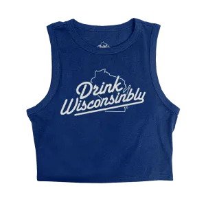 Women's Navy Crop Tank Top