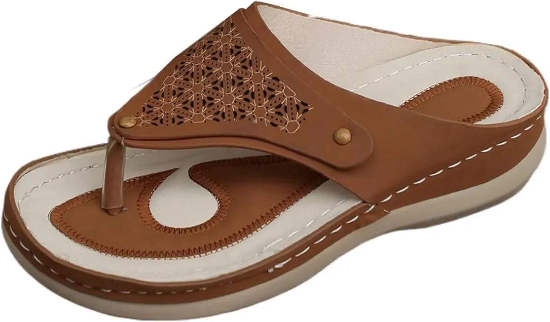 Womens Orthopedic Flip Flops Arch Support Orthopedic Slippers Wide Toe Box Slippers Beach Thong Sandals