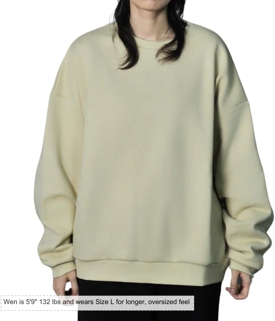 Womens Oversized Crewneck Sweatshirt Fleece Long Sleeve Hoodies Pullover