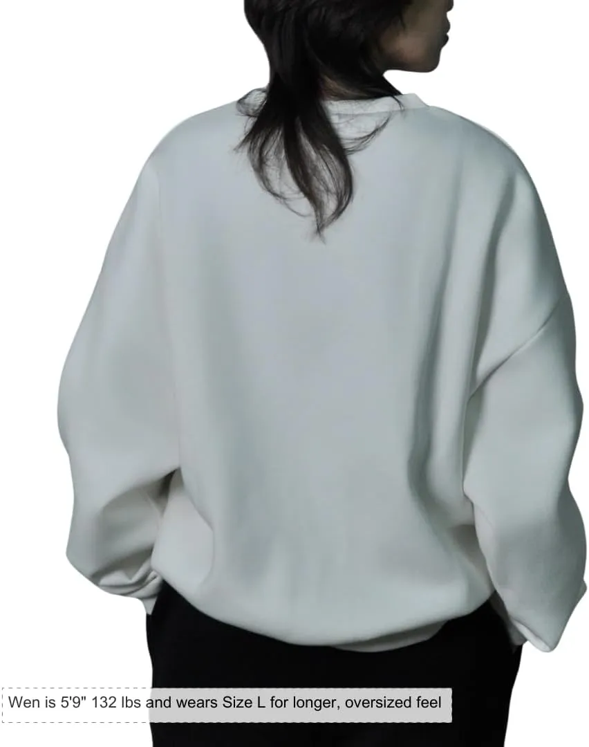 Womens Oversized Crewneck Sweatshirt Fleece Long Sleeve Hoodies Pullover