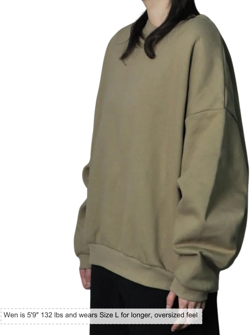 Womens Oversized Crewneck Sweatshirt Fleece Long Sleeve Hoodies Pullover