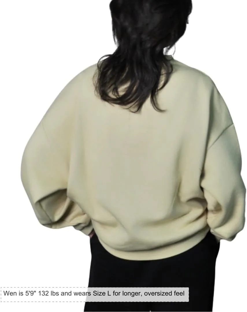 Womens Oversized Crewneck Sweatshirt Fleece Long Sleeve Hoodies Pullover