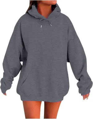 Womens Oversized Hoodies Sweatshirt Pullover Fleece Sweaters Long Sleeve Winter Fall Outfits Fashion Y2k Cute Clothes
