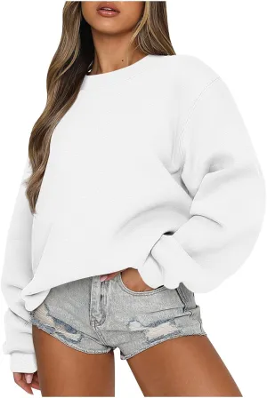 Womens Oversized Sweatshirt Long Sleeve Crewneck Sweatshirts 2023 Fall Fashion Clothes Casual Comfy Pullover Tops